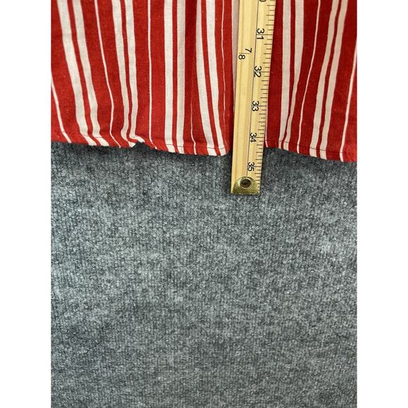 June + Vie Linen Blouse Women's 1X 22/24 Red/White Striped Long Boho Lagon Look - Picture 6 of 12